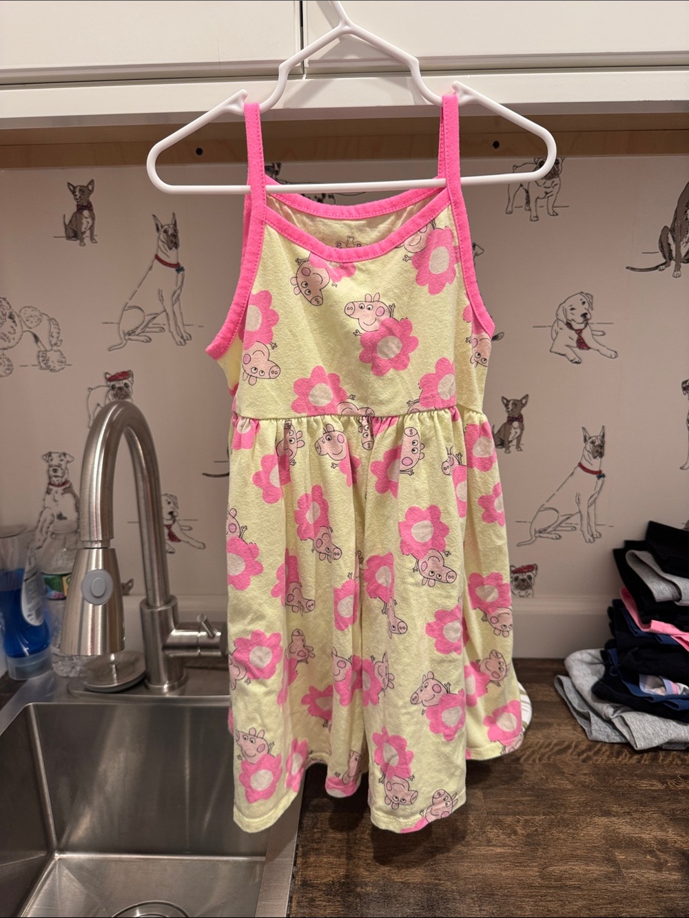 Peppa Pig Yellow Dress with Pink Floral Print